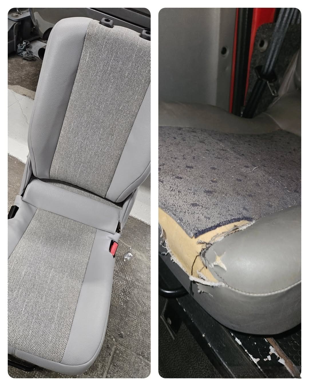 Nouvelle coiffe sur des sièges de Renault Kangoo